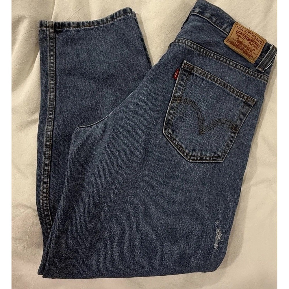 Y2K Levi's 550 Relaxed Fit 34x30(32x29)  Stone Washed Denim Tapered 2009 - Picture 12 of 16